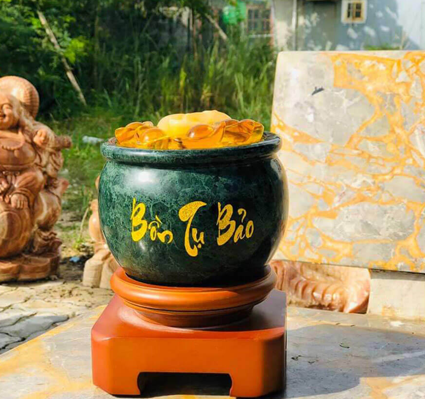Bát Tụ Bảo màu xanh cẩm thạch